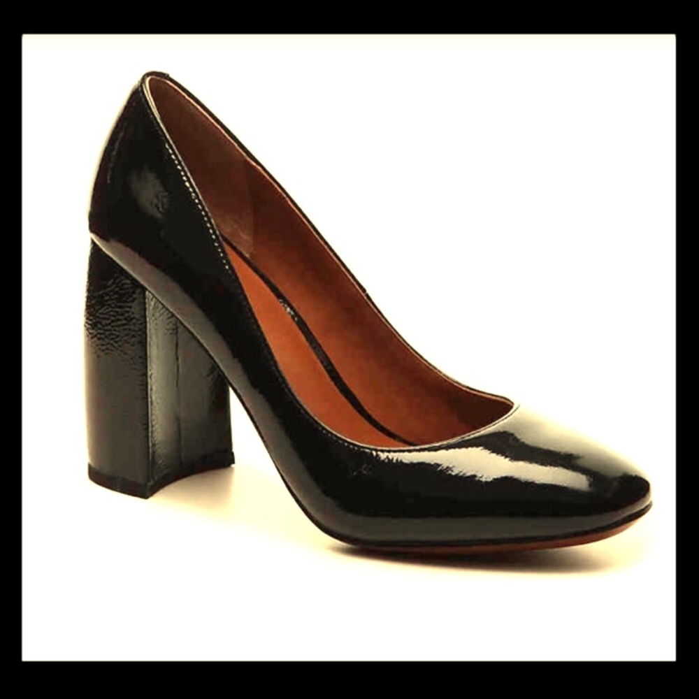 Linea Paolo Brooke patent leather block heel pumps